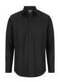 Olsen Cotton Stretch Slim Fit Shirt - Men - Black