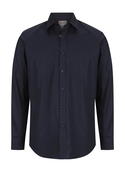 Olsen Cotton Stretch Slim Fit Shirt - Men - Navy