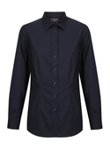 Olsen Cotton Stretch Shirt - Women  - Navy