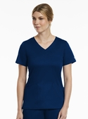 Matrix Curved Mock Wrap Scrub Top - Women - Navy