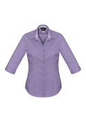 Newport 3/4 Sleeve Mini-Check Shirt - Women - Purple Reign