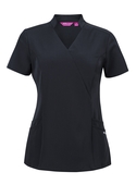 Nu Mandarin Collar Scrub Top - Women - Black