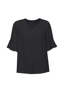 Aria Fluted Sleeve Blouse - Women - Black