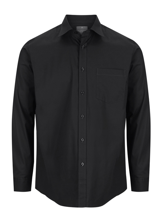 Olsen Cotton Stretch Contemporary Fit Shirt - Men  - Black