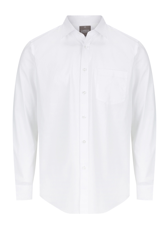 Olsen Cotton Stretch Contemporary Fit Shirt - Men  - White