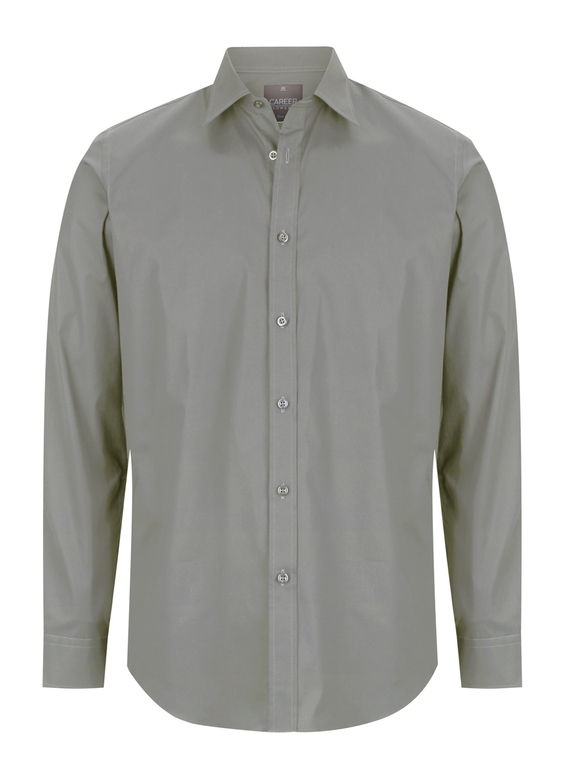 Olsen Cotton Stretch Slim Fit Shirt - Men - Moss