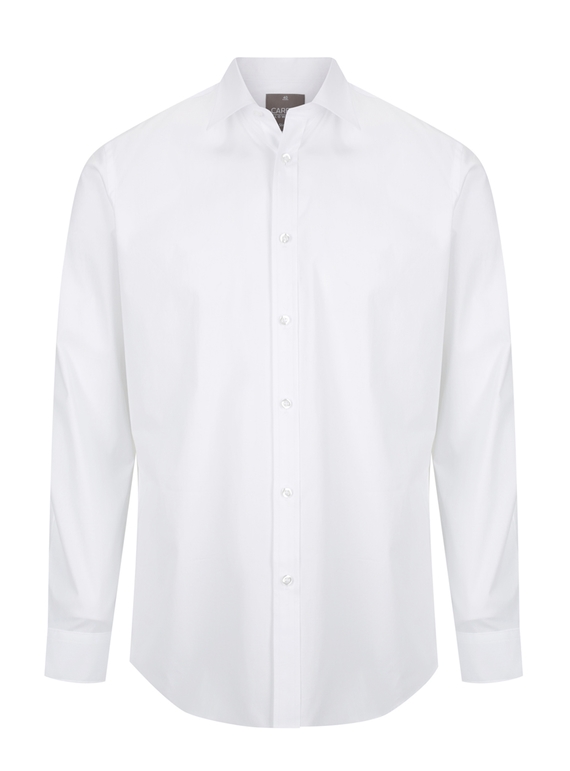 Olsen Cotton Stretch Slim Fit Shirt - Men - White