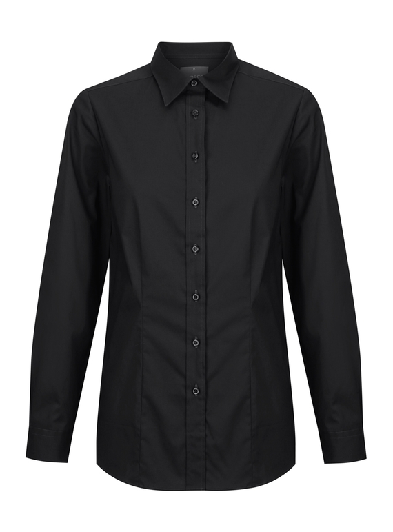 Olsen Cotton Stretch Shirt - Women  - Black