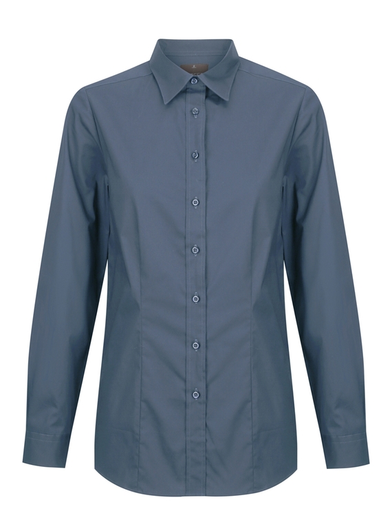 Olsen Cotton Stretch Shirt - Women  - Denim