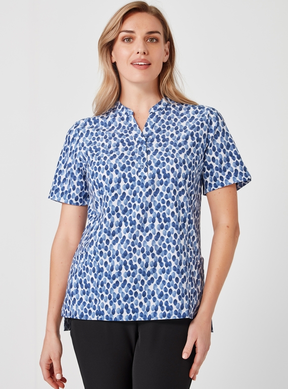 Florence Stardust Print Stretch Short Sleeve Tunic - Women - Navy