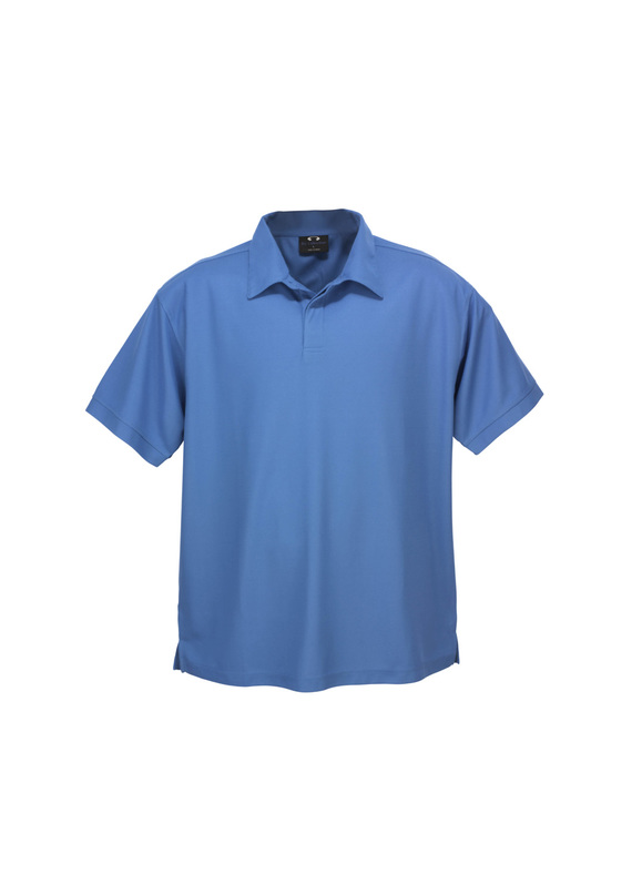 Micro Waffle BIZ COOL Polo Shirt - Men - Azure Blue