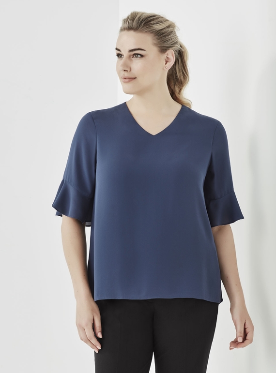 Aria Fluted Sleeve Blouse - Women