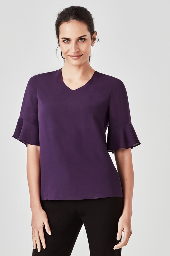 Aria Fluted Sleeve Blouse - Women