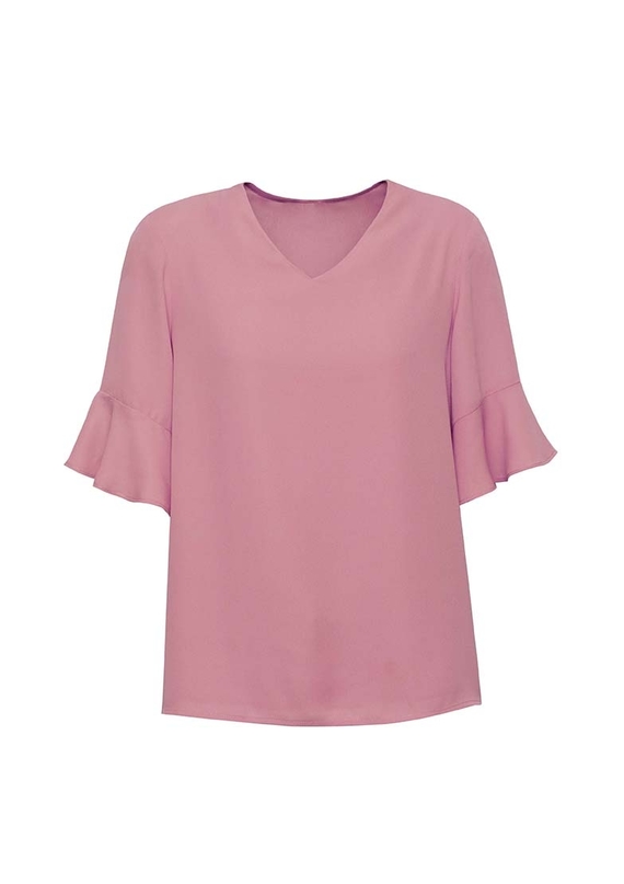 Aria Fluted Sleeve Blouse - Women - Dusty Rose
