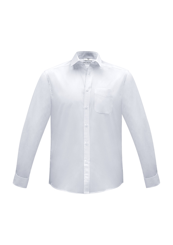 Euro Easy Care, Fine Stripe Long Sleeve Shirt - Men - White