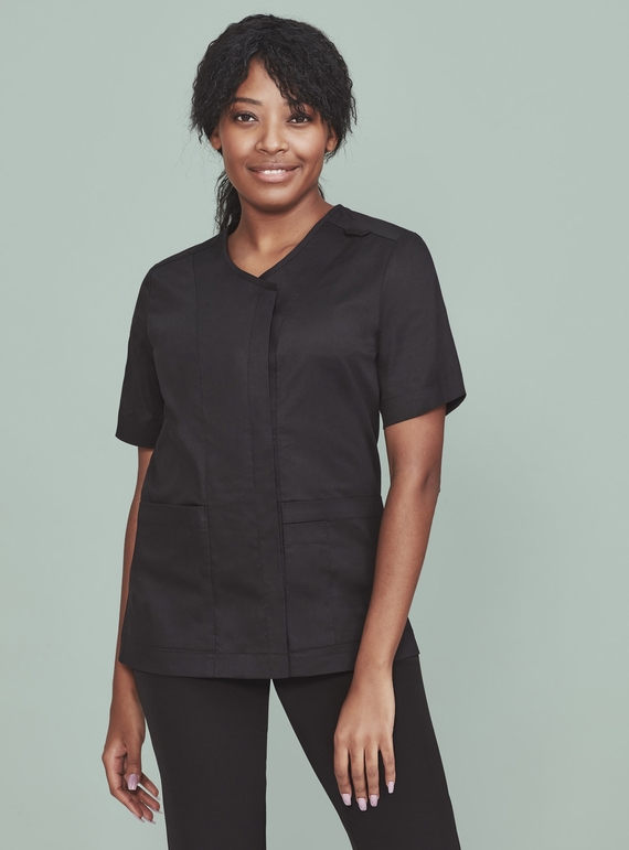Parks Zip Front Crossover Scrub Top - Women