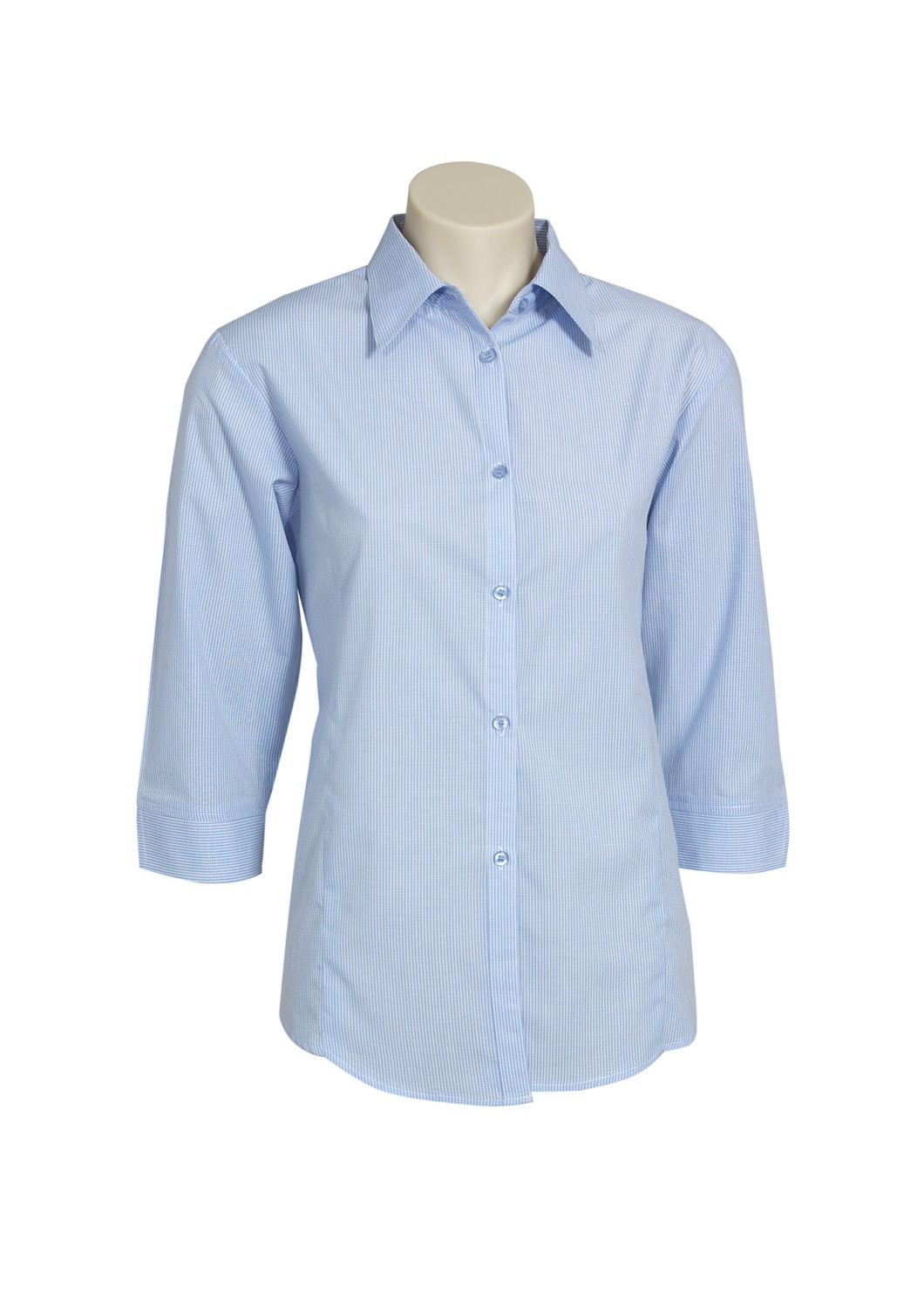 Buy Ladies 3/4 Sleeve Micro Check Shirt in NZ | The Uniform Centre